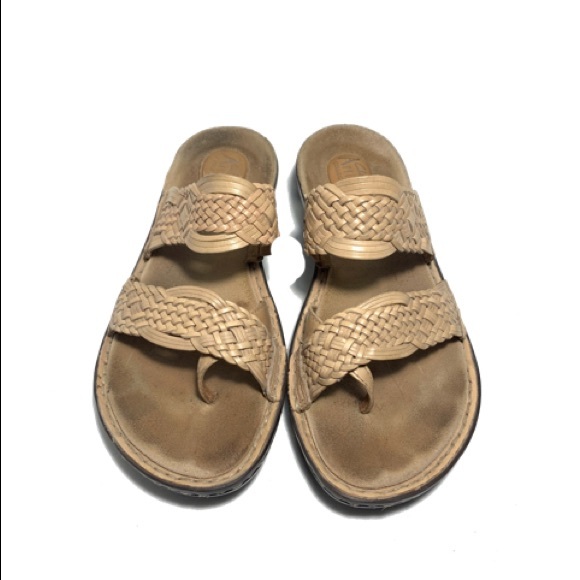 clarks woven leather slides